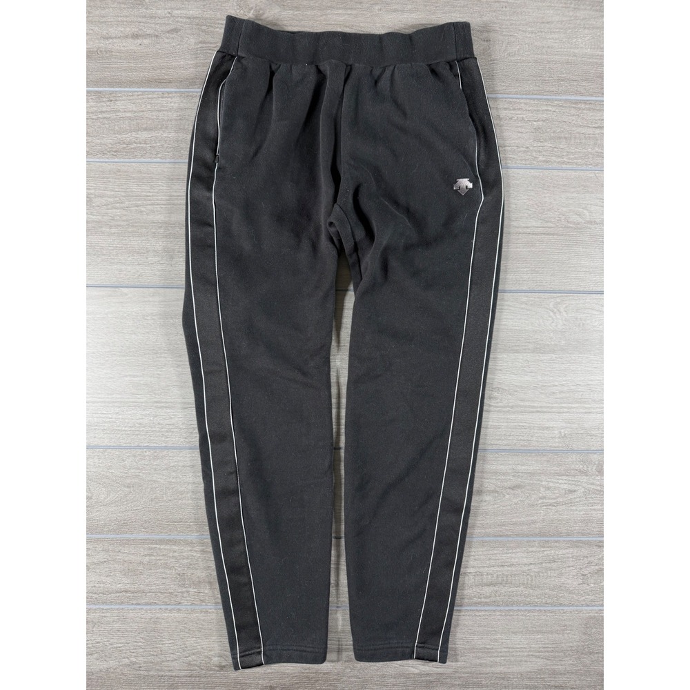 Descente Joggers XS Black White Piping Sweatpants Sporty Athleisure S9322IKP91